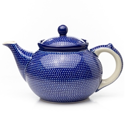 Polish Pottery 40 oz. Teapot. Hand made in Poland. Pattern U1123 designed by Maria Ciszewska.