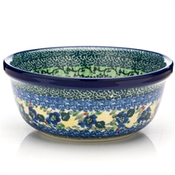 Polish Pottery 6" Cereal/Berry Bowl. Hand made in Poland. Pattern U4511 designed by Teresa Liana.