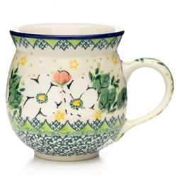 Polish Pottery 11 oz. Bubble Mug. Hand made in Poland. Pattern U4813 designed by Maria Starzyk.