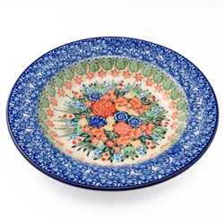 Polish Pottery 9.5" Soup / Pasta Plate. Hand made in Poland. Pattern U4865 designed by Maria Starzyk.
