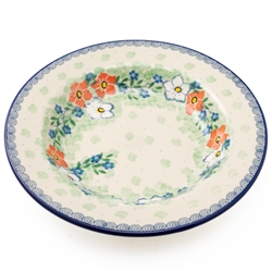 Polish Pottery 9.5" Soup / Pasta Plate. Hand made in Poland. Pattern U4782 designed by Maria Starzyk.