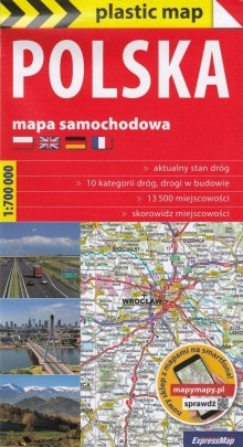With a plasticized paper folding road map, Polish travel around the country will be a real pleasure. Includes: Road conditions in 2019, motorways under construction, express and national roads 10 categories of roads, motorways and expressways with