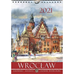 This beautiful small format spiral bound wall calendar features the works of Polish artist Katarzyna Tomala. 15 scenes from Wroclaw in watercolours