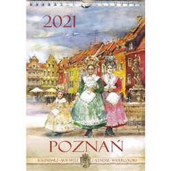 This beautiful small format spiral bound wall calendar features the works of Polish artist Katarzyna Tomala. 15 scenes from Poznan in watercolours