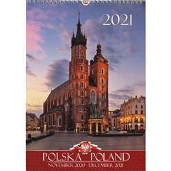 This beautiful large format spiral bound wall calendar features 15 scenes from around Poland in photographs. Includes all Polish holidays and names days in Polish. European layout-Monday is the first day of wk