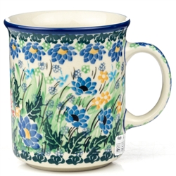 Polish Pottery 8 oz. Everyday Mug. Hand made in Poland. Pattern U3171 designed by Maria Starzyk.