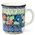 Polish Pottery 8 oz. Everyday Mug. Hand made in Poland. Pattern U4718 designed by Maria Starzyk.