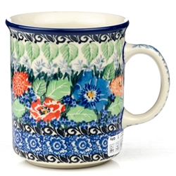 Polish Pottery 8 oz. Everyday Mug. Hand made in Poland. Pattern U4718 designed by Maria Starzyk.