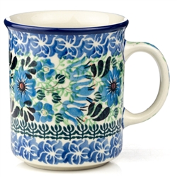 Polish Pottery 8 oz. Everyday Mug. Hand made in Poland. Pattern U2135 designed by Barbara Makiela.