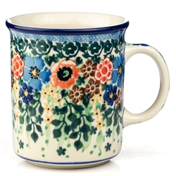 Polish Pottery 8 oz. Everyday Mug. Hand made in Poland. Pattern U3095 designed by Maria Starzyk.