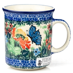 Polish Pottery 8 oz. Everyday Mug. Hand made in Poland. Pattern U3837 designed by Teresa Liana.