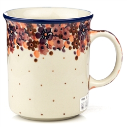 Polish Pottery 8 oz. Everyday Mug. Hand made in Poland. Pattern U4650 designed by Teresa Liana.