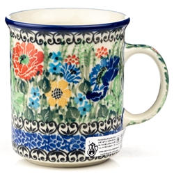 Polish Pottery 8 oz. Everyday Mug. Hand made in Poland. Pattern U4010 designed by Teresa Liana.