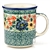 Polish Pottery 8 oz. Everyday Mug. Hand made in Poland. Pattern U4664 designed by Teresa Liana.