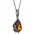 Sterling Silver Necklace With Honey Amber Drop