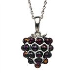 "Razzle Dazzle" Sterling Silver Necklace With Cherry Amber