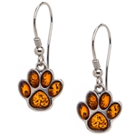 Sterling silver and amber paws. Size approx 1.25" x .5".