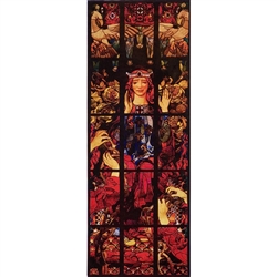 Stained Glass Window Applique by Jozef Mehoffer -Matka Boza Bolesna (Our Lady of Sorrows) was done before 1910 for the window in the Wawel Cathedral. It is now in the National Museum of Krakow.