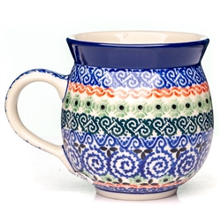 Polish Pottery 11 oz. Bubble Mug. Hand made in Poland. Pattern U4532 designed by Maria Starzyk.