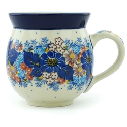 Polish Pottery 11 oz. Bubble Mug. Hand made in Poland. Pattern U4654 designed by Maria Starzyk.