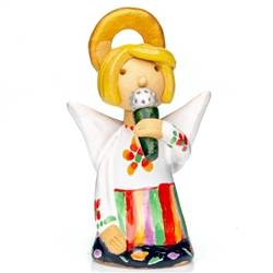 Our beautiful little ceramic angel is dressed in her Polish folk costume. Totally hand made and painted in Poland. Stamped and artist initialed on the bottom. No two angels are exactly alike as they are all hand made and painted.