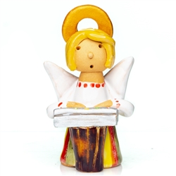 Our beautiful little ceramic angel is dressed in her Polish folk costume. Totally hand made and painted in Poland. Stamped and artist initialed on the bottom. No two angels are exactly alike as they are all hand made and painted.