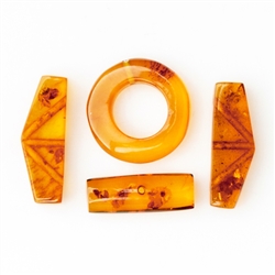 Jewelry makers will enjoy these 4 parts to finish your own bracelet. Genuine Baltic Amber.