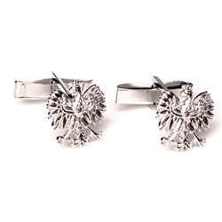 Beautiful pair of thin silver cuff links featuring the Polish Eagle.  Eagle size is approx .5" x .5"