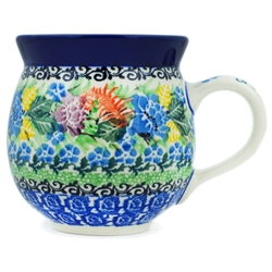 Polish Pottery 11 oz. Bubble Mug. Hand made in Poland. Pattern U4083 designed by Maria Starzyk.