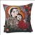 Beautiful stuffed folk design pillow. 100% polyester and made in Poland. Back side of the pillow is solid black. Zipper on one side for convenient cleaning. &#8203;Size 14" x 14".