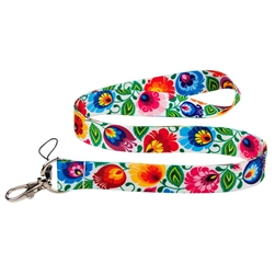 The folk lanyard features a a beautiful Lowicz floral design.