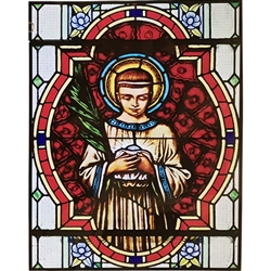 Stained Glass Window Applique of Swiety Tarsycjusz - Saint Tarsitius, Patron Saint of Alter Servers.