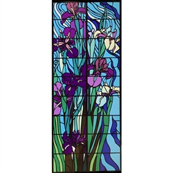 Stained Glass Window Applique by Wyspianski - Zywiol wody.  These can be easily applied to a clean window and are reusable.  Made In Poland