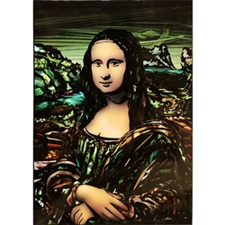 Stained Glass Window Applique - Adam Perun - Mona Lisa Vege.  These can be easily applied to a clean window and are reusable.  Made In Poland