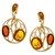 Artistic Multi Color Amber And Gold Vermeil Earrings. Size is approx 1.25" x 1".