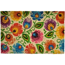 Colorful door mat featuring Polish paper cut design! Size 25.5" x 16".
&#8203;100% Natural Coconut fibre - Reverse PVC. Shipping weight 3.5 lbs.