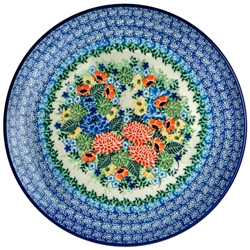 Polish Pottery 10" Dinner Plate. Hand made in Poland. Pattern U1754 designed by Maria Starzyk.