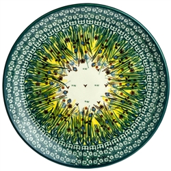 Polish Pottery 10" Dinner Plate. Hand made in Poland. Pattern U1416 designed by Krystyna Dacyszyn.