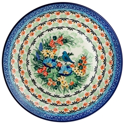 Polish Pottery 10" Dinner Plate. Hand made in Poland. Pattern U4090 designed by Teresa Liana.