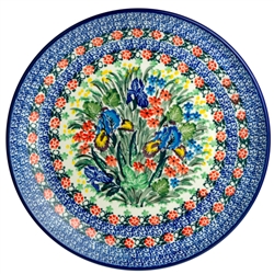 Polish Pottery 10" Dinner Plate. Hand made in Poland. Pattern U3724 designed by Teresa Liana.