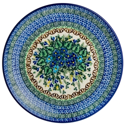 Polish Pottery 10" Dinner Plate. Hand made in Poland. Pattern U2957 designed by Zofia Spychalska.