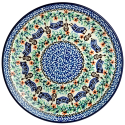 Polish Pottery 10" Dinner Plate. Hand made in Poland. Pattern U1879 designed by Malgorzata Mierzwa.