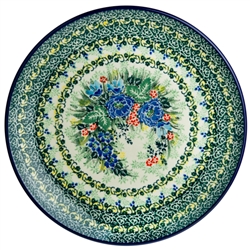 Polish Pottery 10" Dinner Plate. Hand made in Poland. Pattern U4722 designed by Teresa Liana.