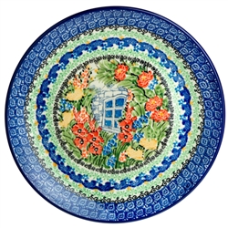 Polish Pottery 10" Dinner Plate. Hand made in Poland. Pattern U4019 designed by Maria Starzyk.