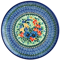 Polish Pottery 10" Dinner Plate. Hand made in Poland. Pattern U2544 designed by Maria Starzyk.