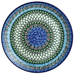 Polish Pottery 10" Dinner Plate. Hand made in Poland. Pattern U4516 designed by Teresa Liana.