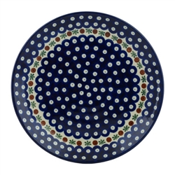 Polish Pottery 10.5" Dinner Plate. Hand made in Poland and artist initialed.