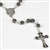 Polish Art Center - 8mm Hematite Stone Bead Rosary with Silver-toned Sacred Heart Center, Black Cross with a silver toned Corpus