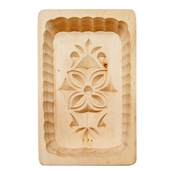 Hand Carved Wooden Butter Mold - Large Flower