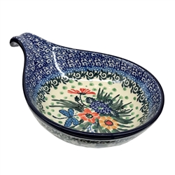 Polish Pottery 7" Condiment Dish. Hand made in Poland. Pattern U3353 designed by Teresa Liana.